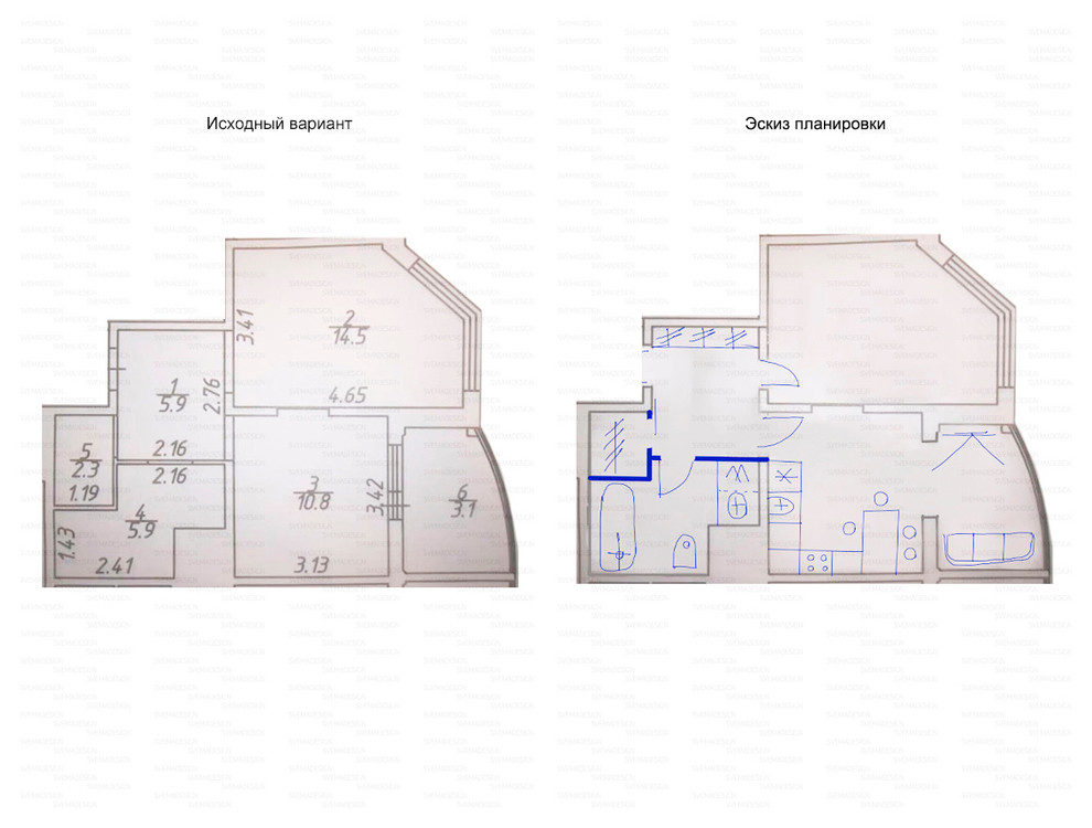 Идеи перепланировки для однокомнатных квартир