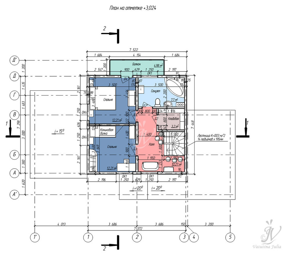 Эскизный проект индивидуального двухэтажного жилого дома в г. Кострома