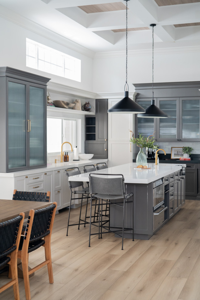 Example of a transitional kitchen design in Miami