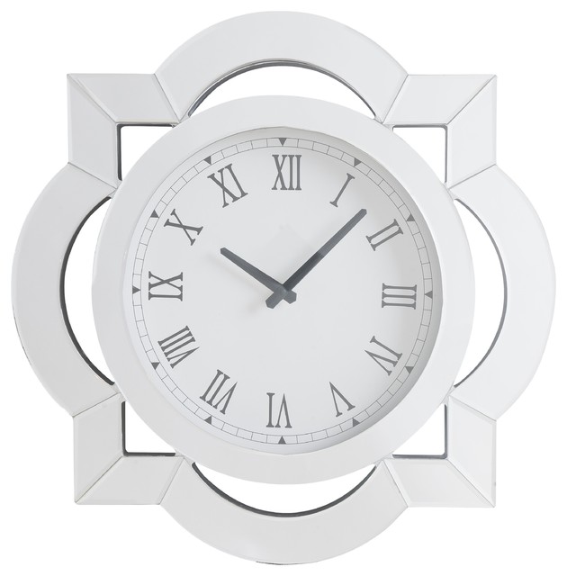 Acme Lilac Quatrefoil Mirrored Wall Clock