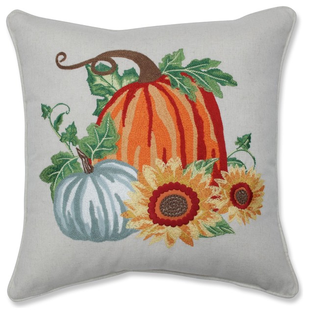 Decorative Pillow Country Farm Embroidered Pillow Cover Fall Harvest Buffalo Plaid Zipper Pillow Case Indoor Outdoor Pillow Covering