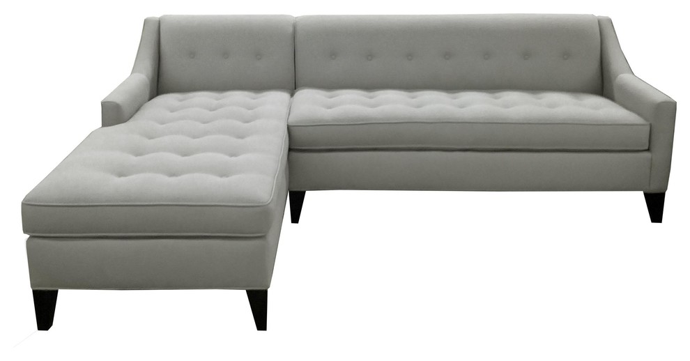 Living room - 100+ inch, right-facing, 40 to 44 inch deep and 30 to 34 inch high transitional wood and cotton blend tufted, polyester fill, sloped arm and tight back living room idea in Los Angeles