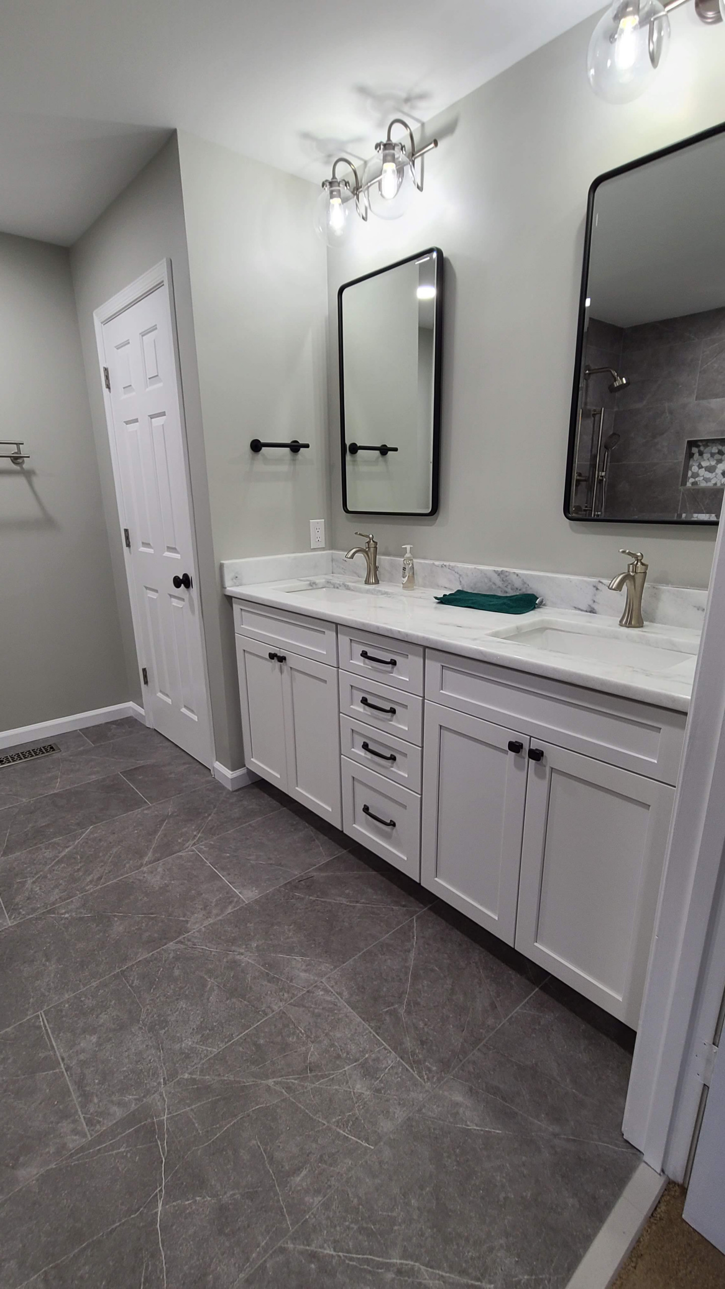 Dove Grey Contemporary Bathroom Remodel