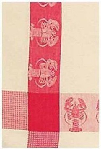 Set of 6 Lobster Red 100% Cotton Red Blue & White 20"x28" Dish Towel 