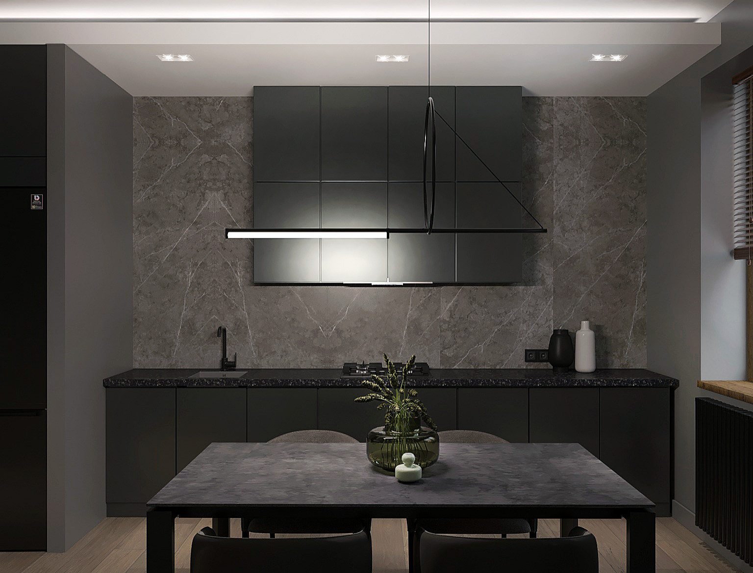 квартира в темных тонах