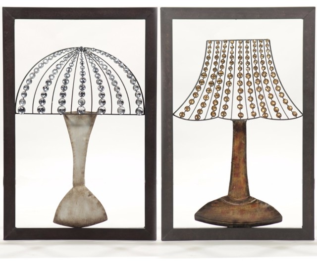 Metal Wall Decor, Silver And Gold, Set of 2 Farmhouse Metal Wall