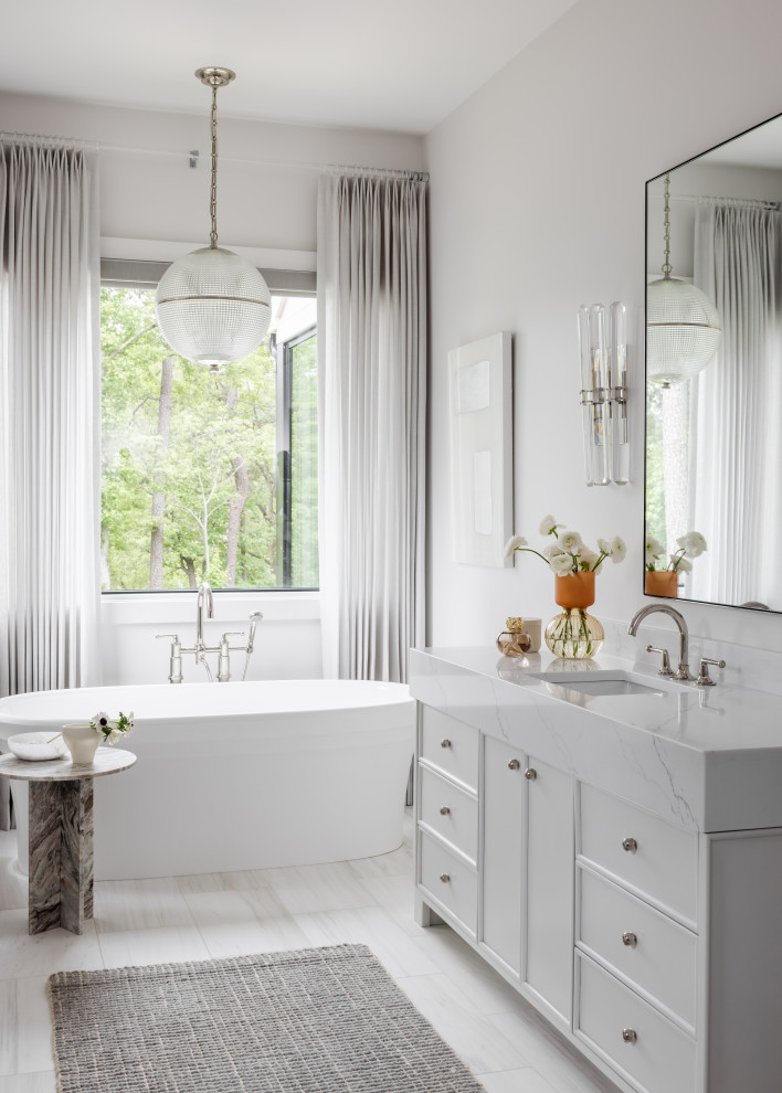 Example of a transitional bathroom design in Charlotte