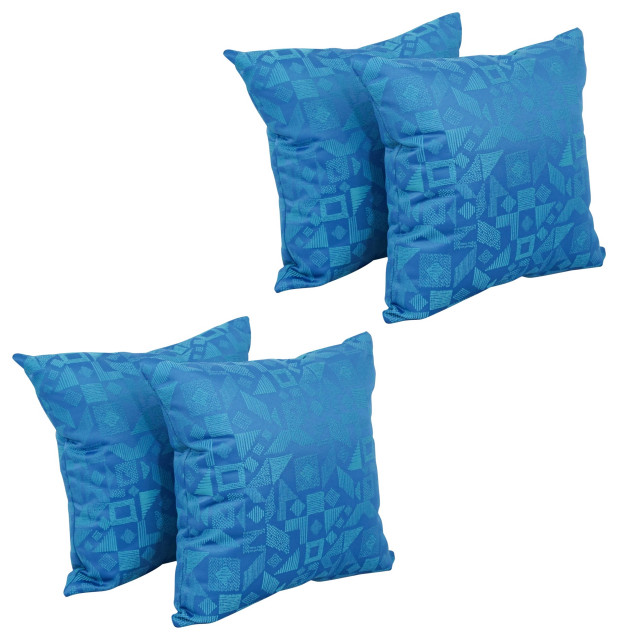 17" Jacquard Throw Pillows With Inserts, Set of 4, Nina Skippe