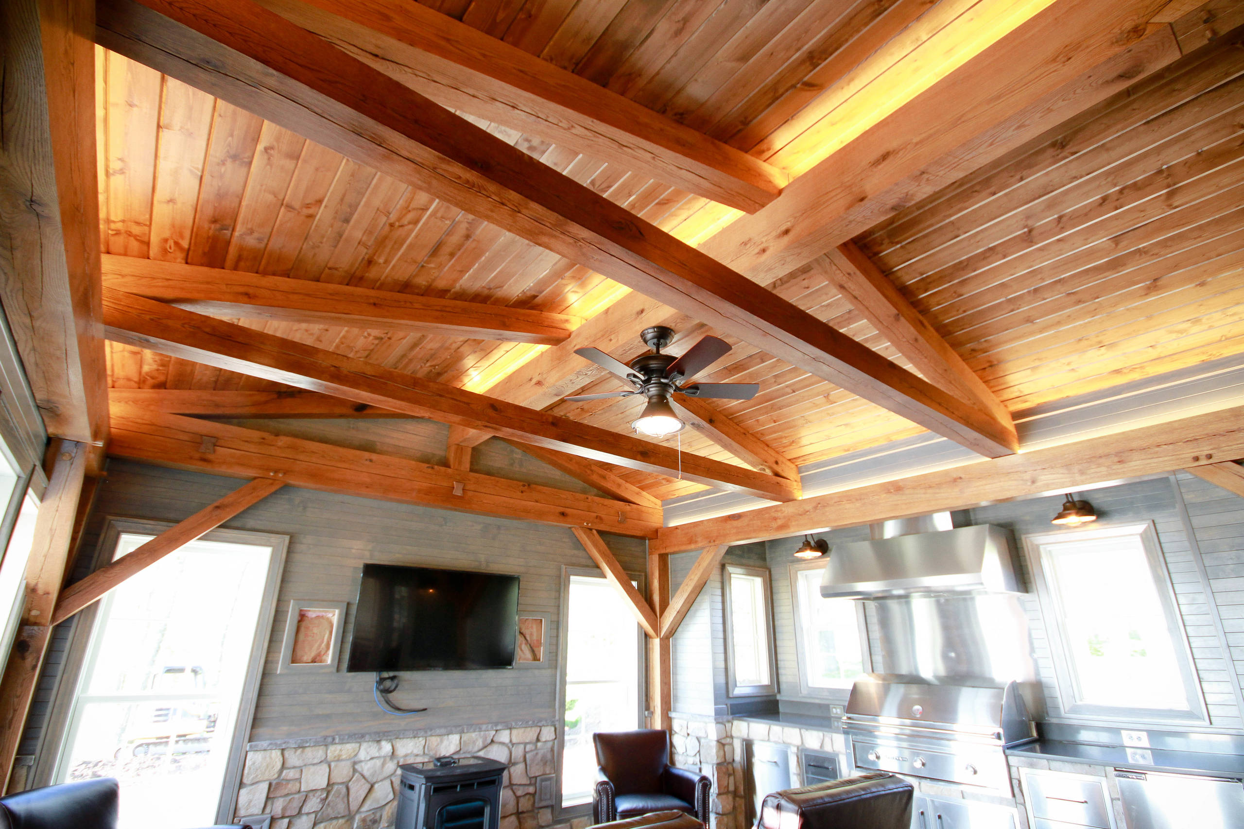 Timber Frame House Addition on Ridge Road