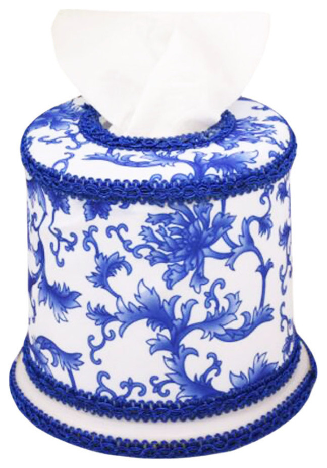 Creative Blue and White Ceramics Tissue Box Asian Tissue Box
