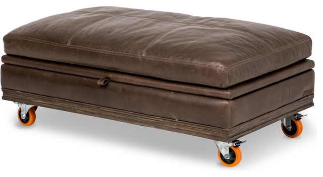 Aico Michael Amini Studio Detroit Leather Storage Ottoman With Wheels Aico Michael Amini Studio Detroit Leather Storage Ottoman With Wheels