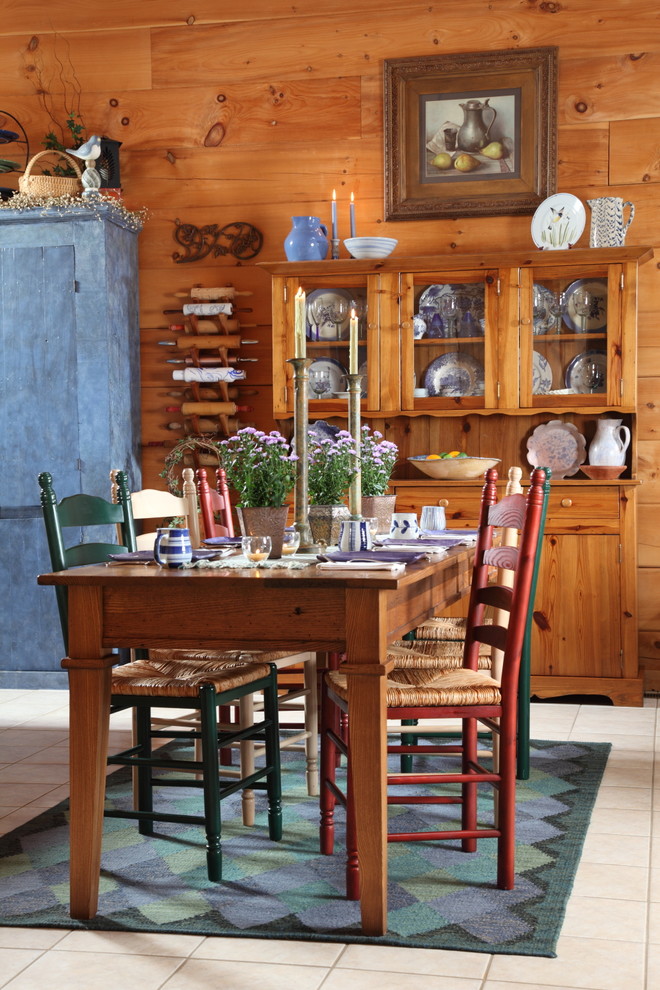 Mountain style ceramic tile kitchen/dining room combo photo in Charlotte
