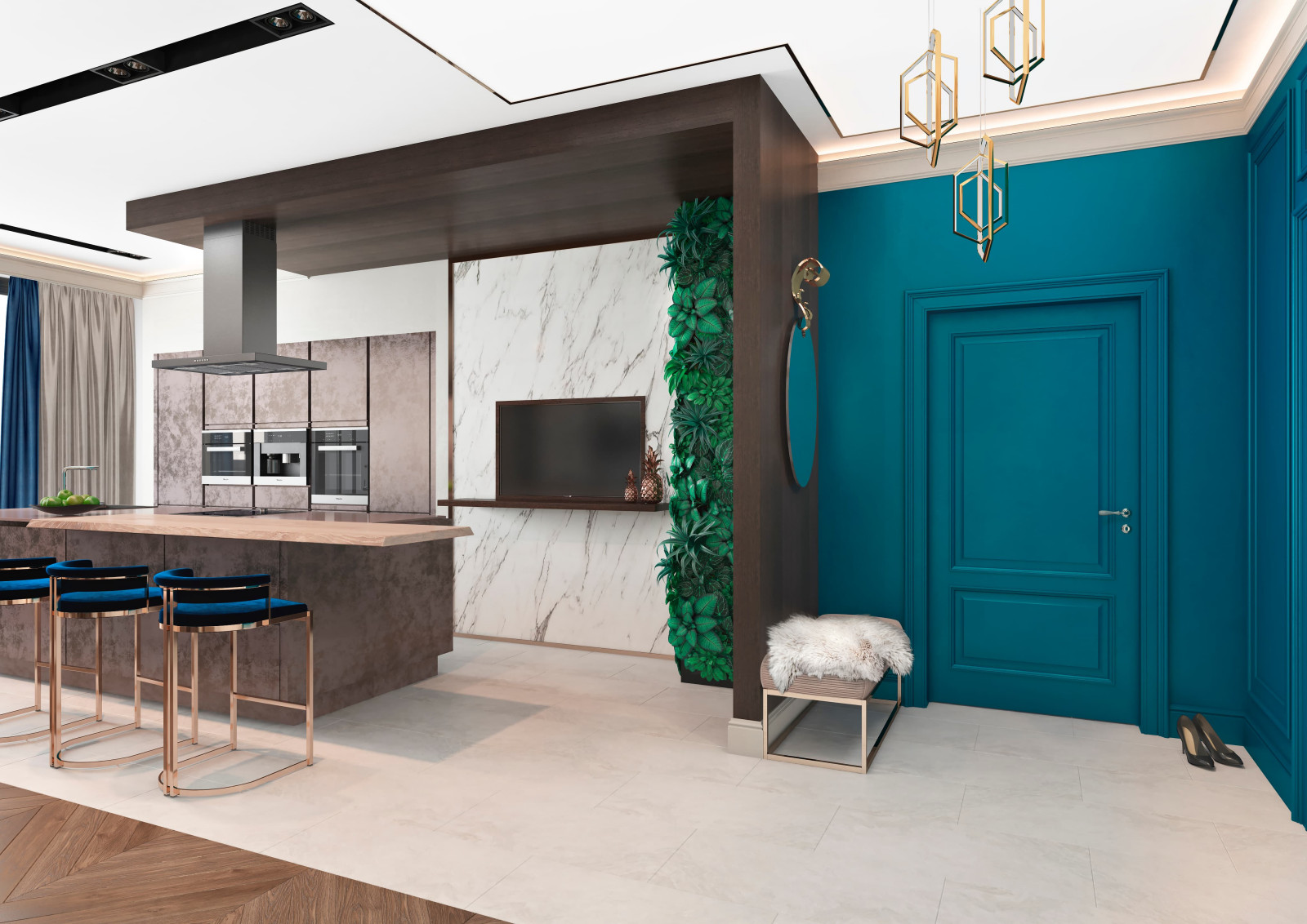 Дизайн и ремонт квартиры в ЖК «Донской Олимп» — Пересечение миров.