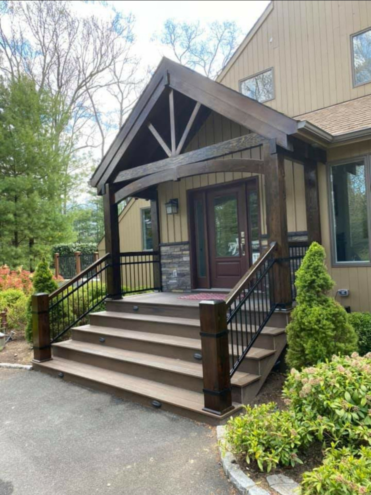 Custom post and beam entrance way Traditional New York by