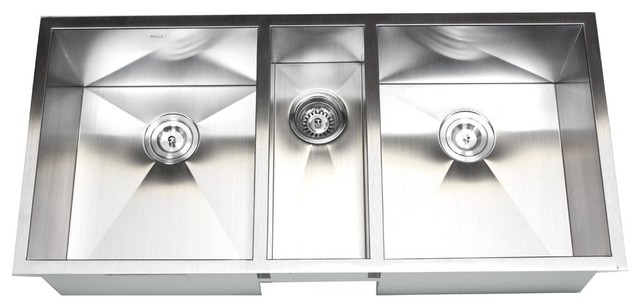 42 stainless steel undermount zero radius triple bowl kitchen sink modern kitchen sinks - Bowl Kitchen Sink 42 stainless steel undermount zero radius triple bowl kitchen sink modern kitchen sinks - Bowl Kitchen Sink
