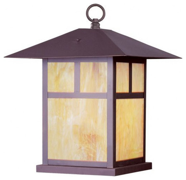 Dingle Ridgeway 1Light Outdoor Column Mount, Style 16x20.5 Craftsman Deck Lighting by