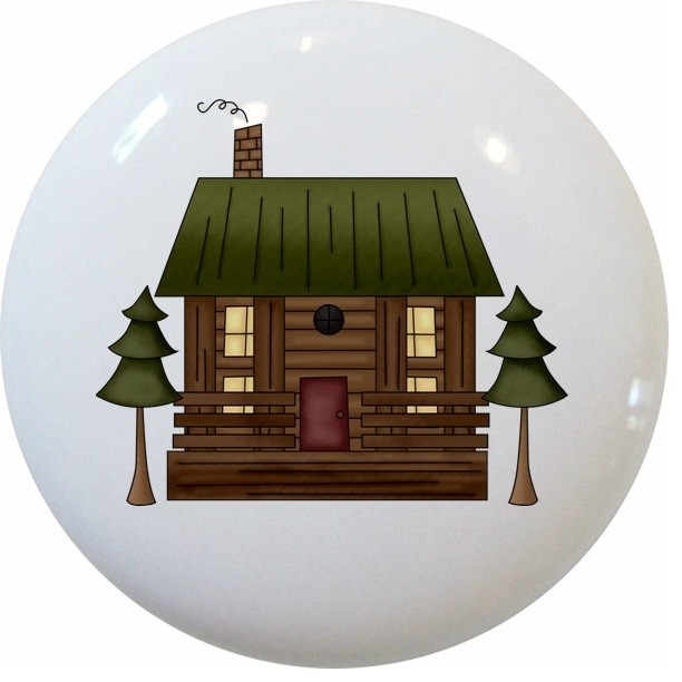 Log Cabin Ceramic Drawer Knob And Drawer Knobs by