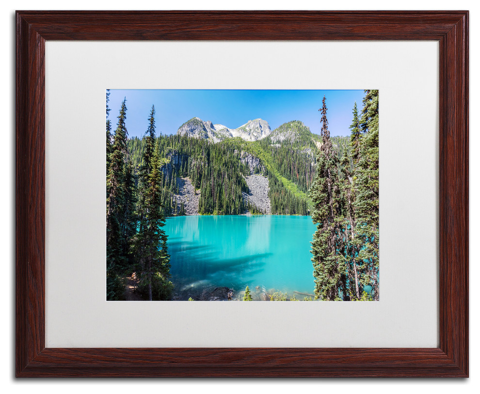 Pierre Leclerc 'Turquoise Lake' Matted Framed Art, Wood Frame, White, 20x16