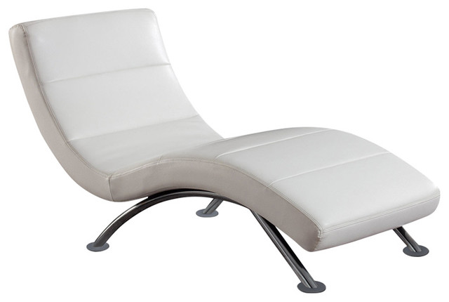 Global Furniture Usa Leather Chaise Contemporary Indoor Global Furniture Usa Leather Chaise With Chrome Legs White