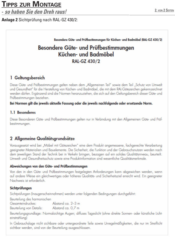 Sichtprüfung nach RAL