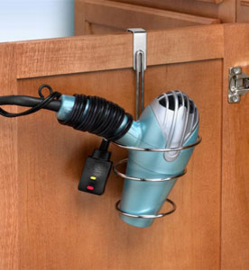 Over the Cabinet Blow Dryer Holder