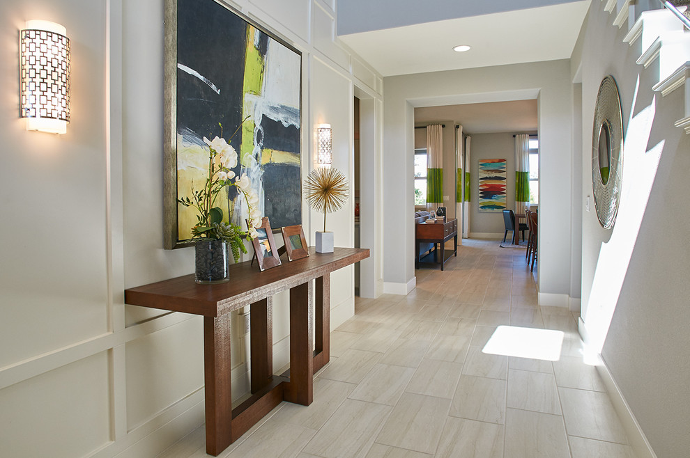 Entry hall - transitional entry hall idea in Sacramento