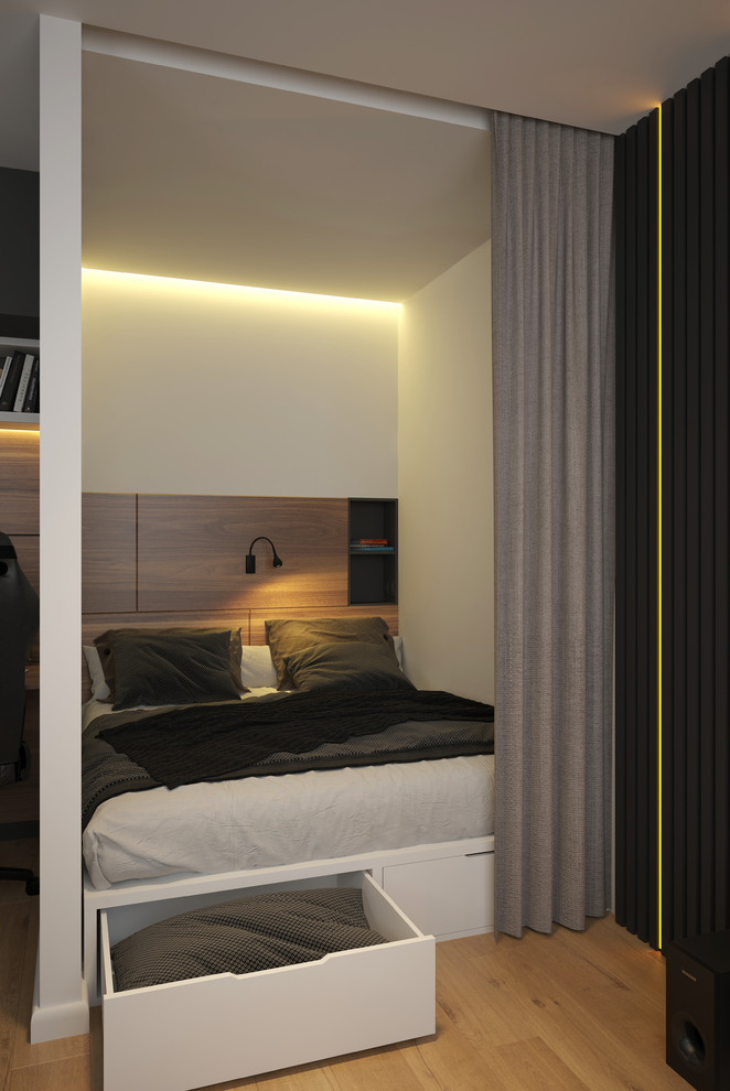 Дизайн однокомнатной квартиры 40м2 для холостяка