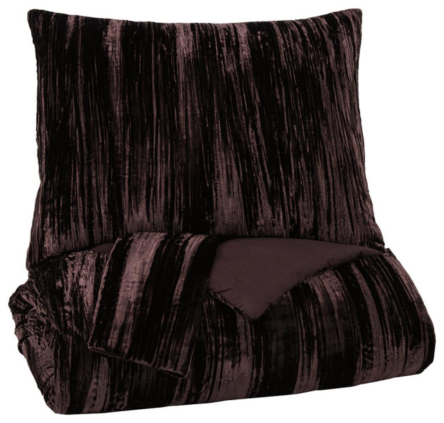 Wanete Wine King Comforter Set Contemporary Comforters And Comforter Sets By Ashley Furniture Industries