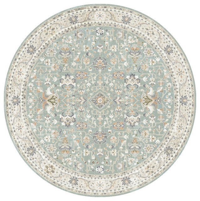 Windsor Manchester Traditional Area Rug, Blue, 7'10" Round