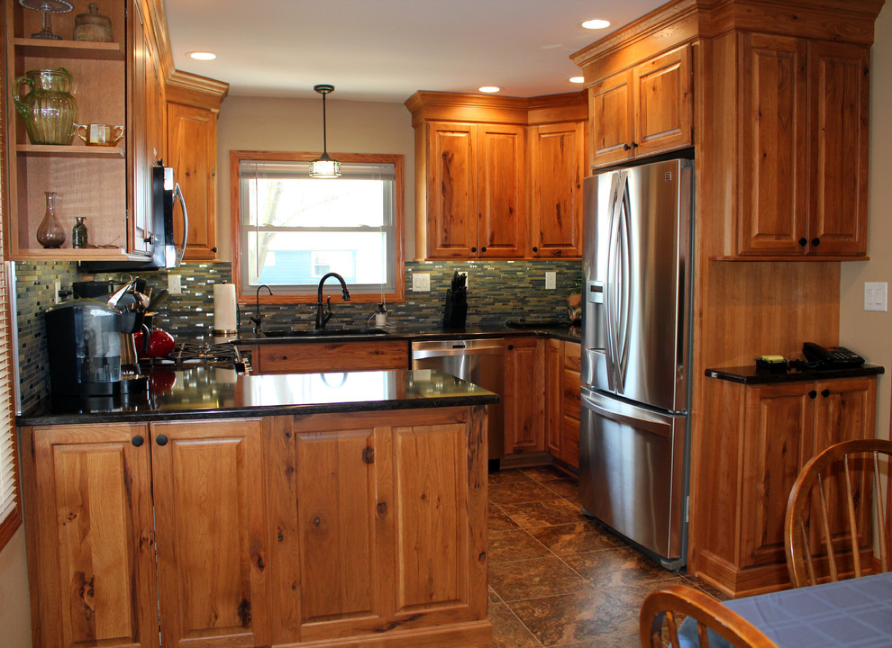 Mid-sized mountain style kitchen photo