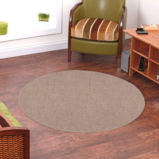 Broadway Collection Solid Color Indoor Outdoor Area Rugs, 6' Round ...