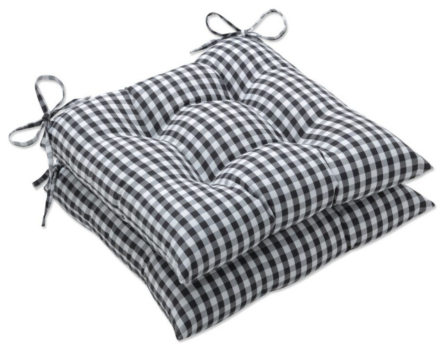 Dawson Pewter Wrought Iron Seat Cushion, Set of 2 Farmhouse Outdoor