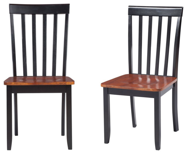 Bloomington Dining Chair, Set of 2, Black/Cherry Transitional