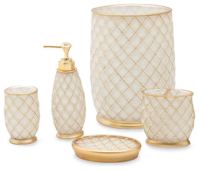 Ingenue 5 Piece Bath Accessory Set Contemporary Bathroom Ingenue 5 Piece Bath Accessory Set