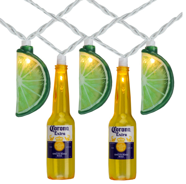 10 Count Corona Extra Beer Bottle And Lime Summer Patio Lights 9 Corona Extra Beer Bottle And Lime