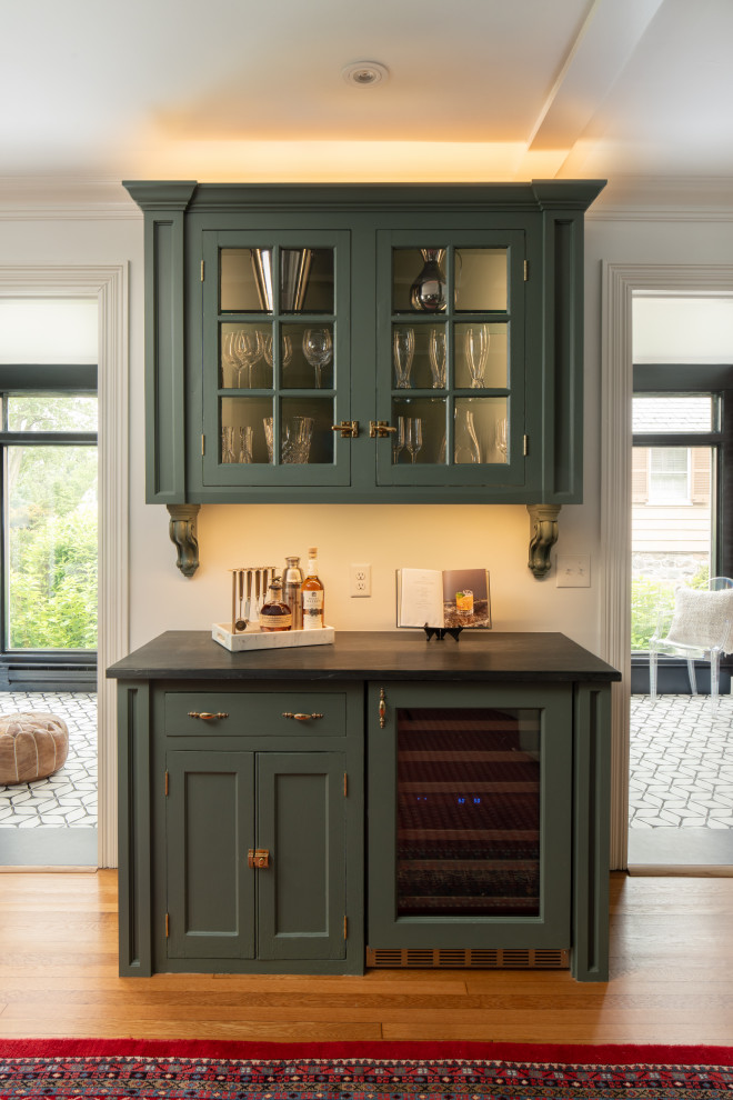 Historic Homeland Full Home Remodel - Transitional home bar photo in Baltimore