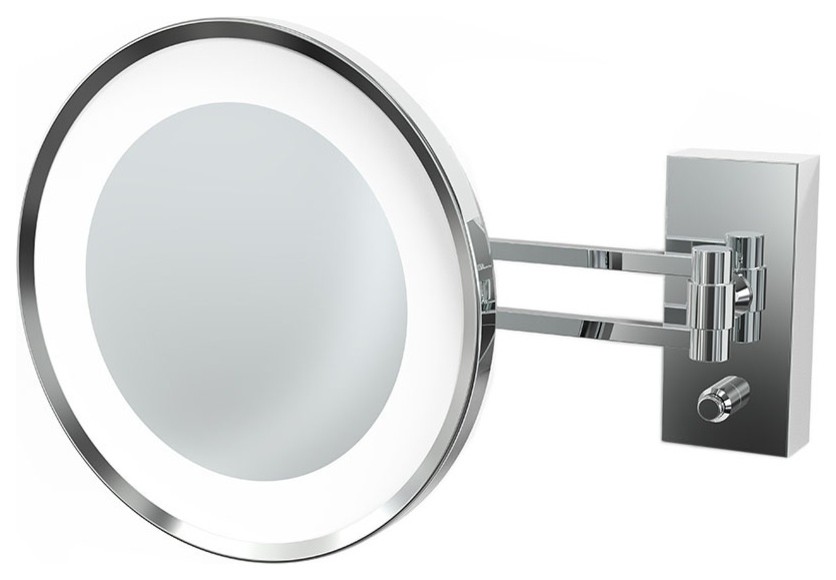 Smile Hard Wired LED Lighted 5x Magnifying Mirror Contemporary