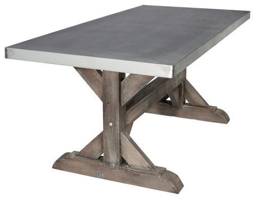 Zinc Outdoor Dining Table Home Design Ideas Zinc Top Trestle Table