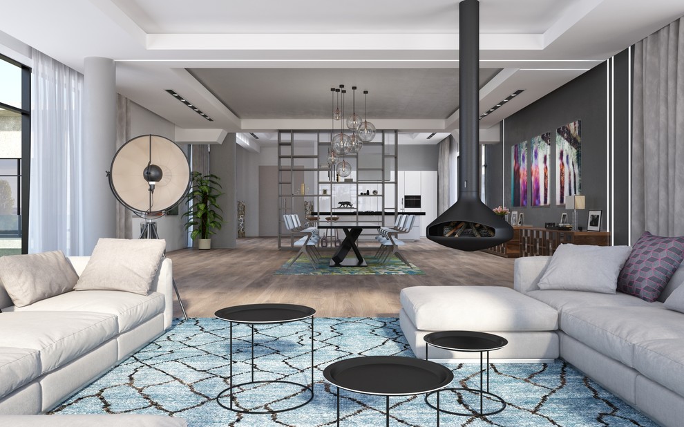 Гостиная с камином