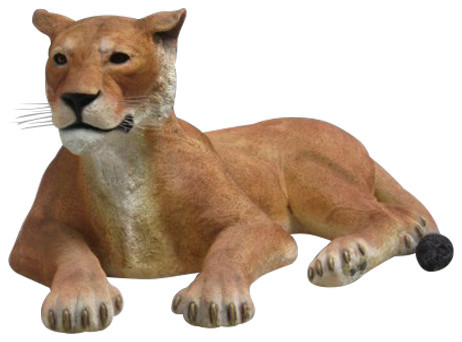 Life Size Lioness Lying Down Statue