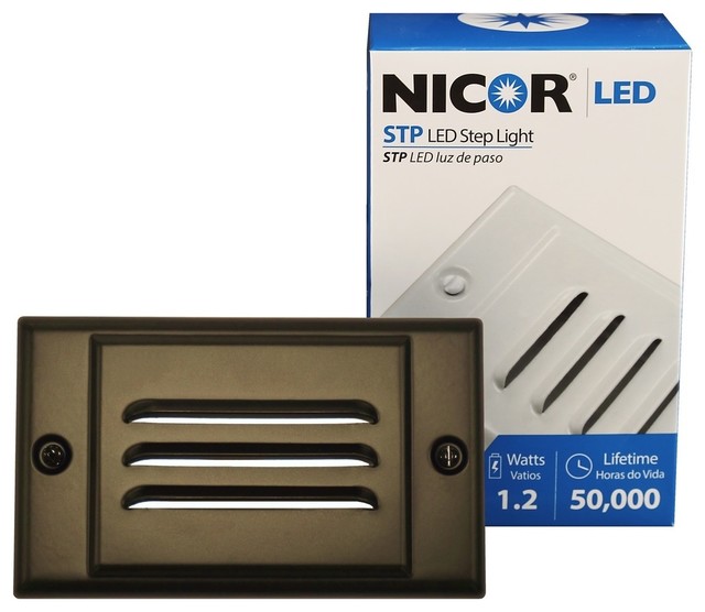 NICOR STP-10-120-HOB LED Step Light With Oil-Rubbed Bronze Horizontal Faceplate