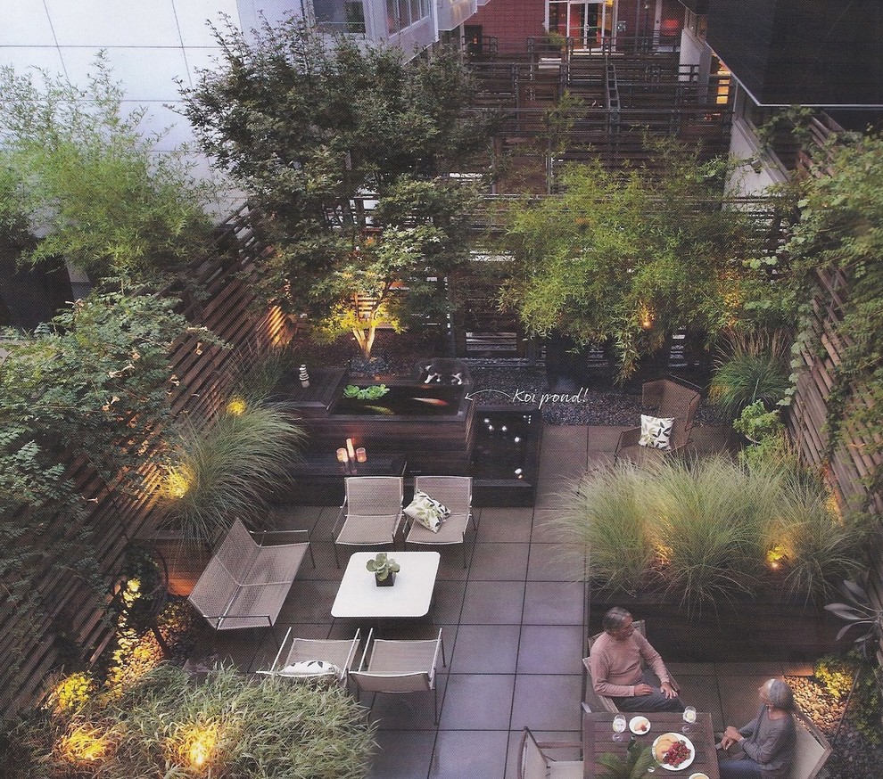 Design ideas for an asian patio in Denver.