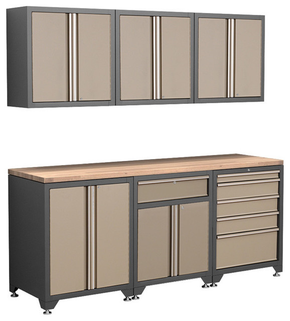 NewAge Products Pro Series 7-Piece Taupe Cabinetry Set