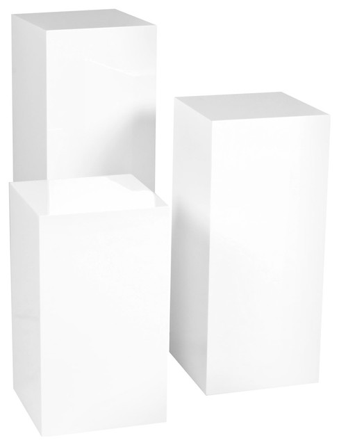 Block Pedestal 3 Piece Set Contemporary Plant Stands And Telephone Tables By Advanced Interior Designs