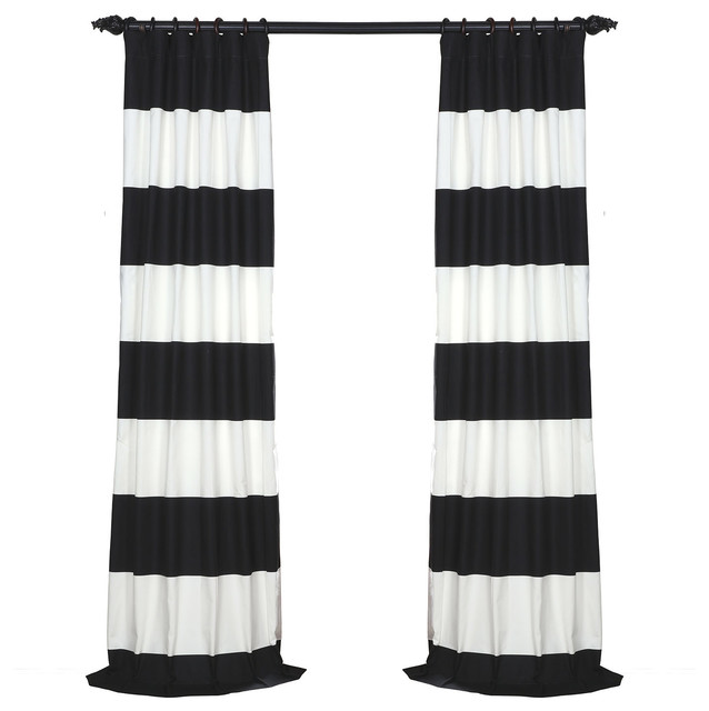 black and white striped curtains