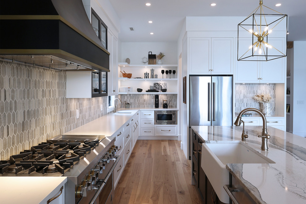 Example of a transitional kitchen design in Vancouver