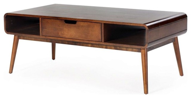 Mid Century Modern Clic Coffee Table Walnut Wood Finish Mid Century Modern Clic Coffee Table Walnut Wood Finish