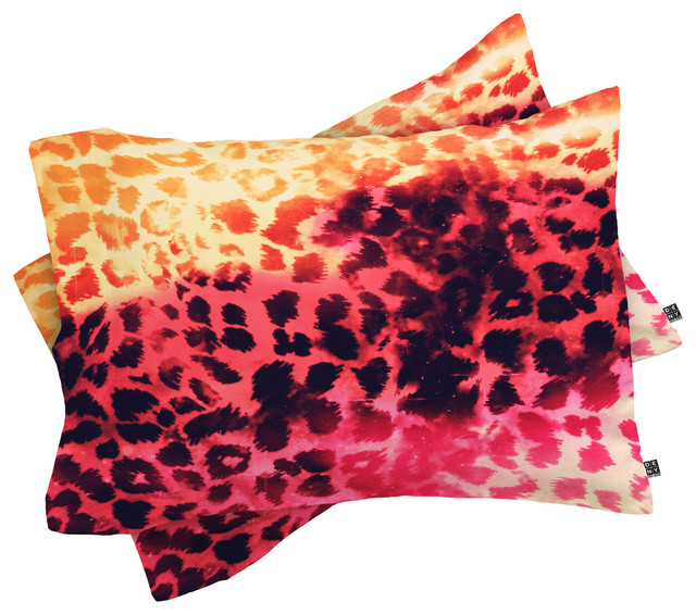Deny Designs Caleb Troy Leopard Storm Fire Pillow Shams King
