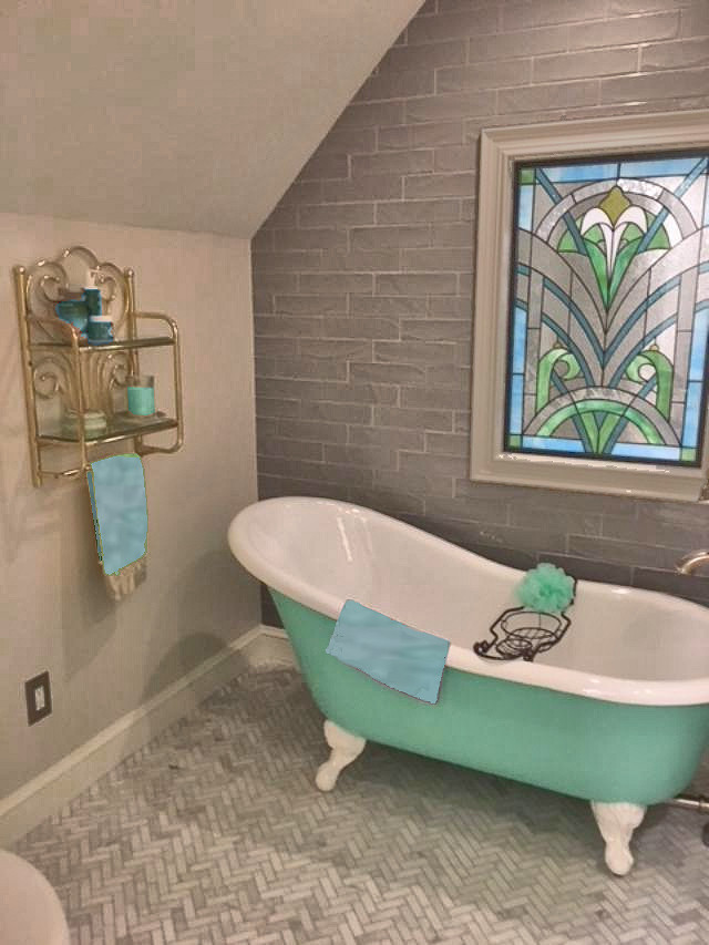 This is an example of a large eclectic bathroom in Atlanta.