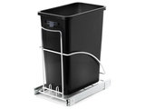 Home Zone Living 7.6 Gallon Under Cabinet Open Pull Out Trash Can,  Adjustable Slide Out Waste Bin
